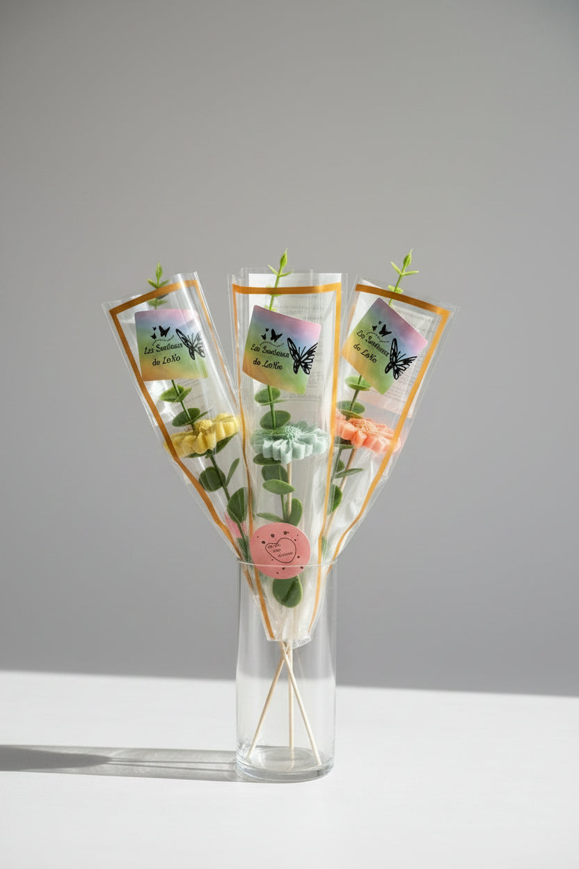 Fleurs individuelles en fondants parfumés