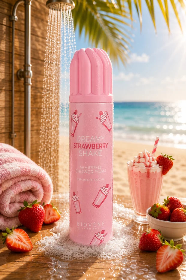 Chantilly de douche Milkshake à la fraise gourmand