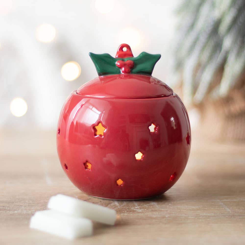 Brûleur  boule de Noël rouge