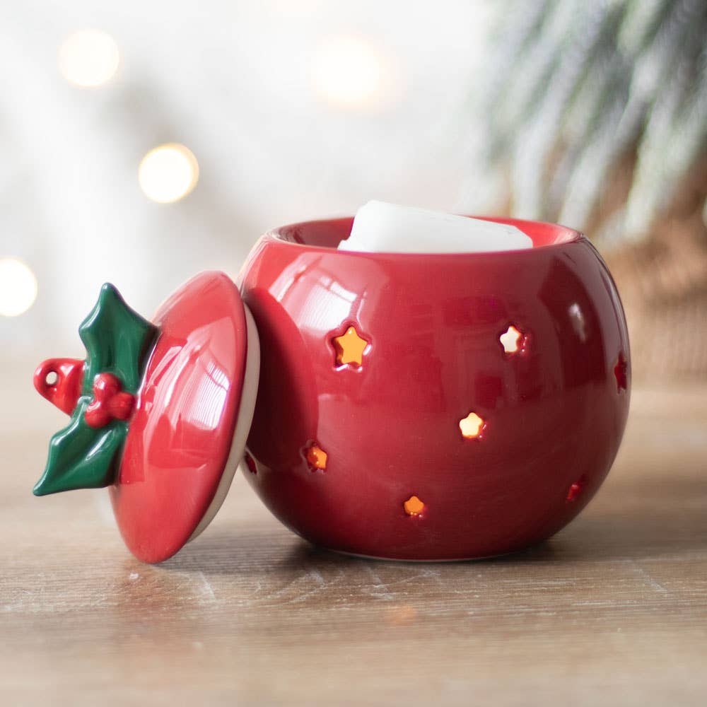 Brûleur  boule de Noël rouge